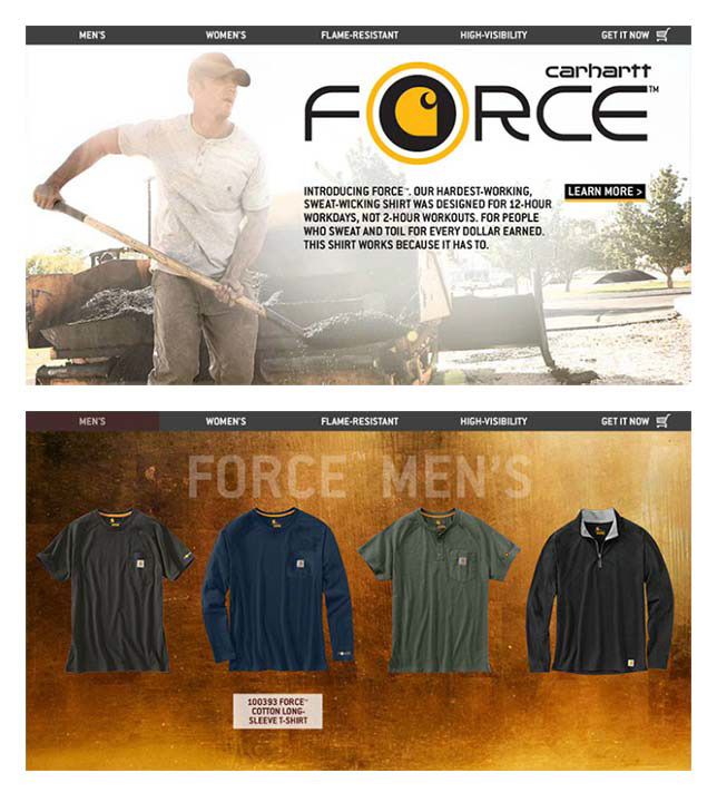 Carhartt Force and Extremes retail marketing