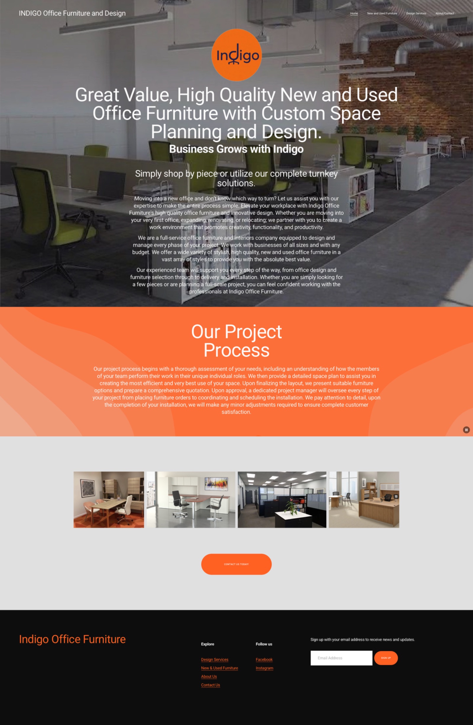 Indigo Office Furniture website