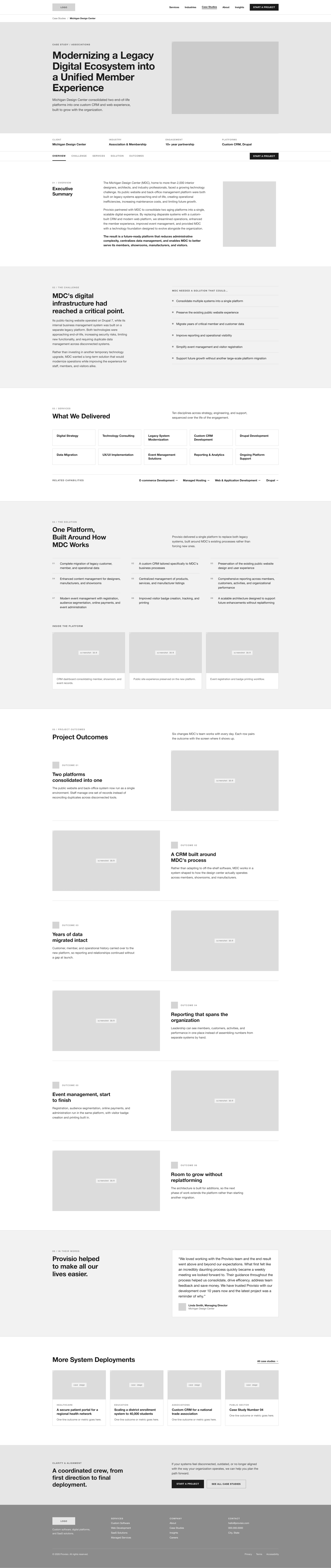 Provisio case study wireframe