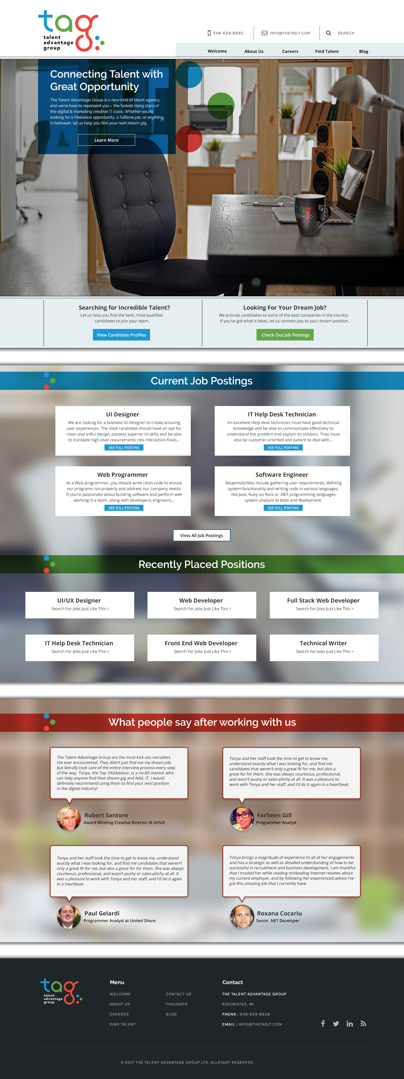Talent Advantage Group website